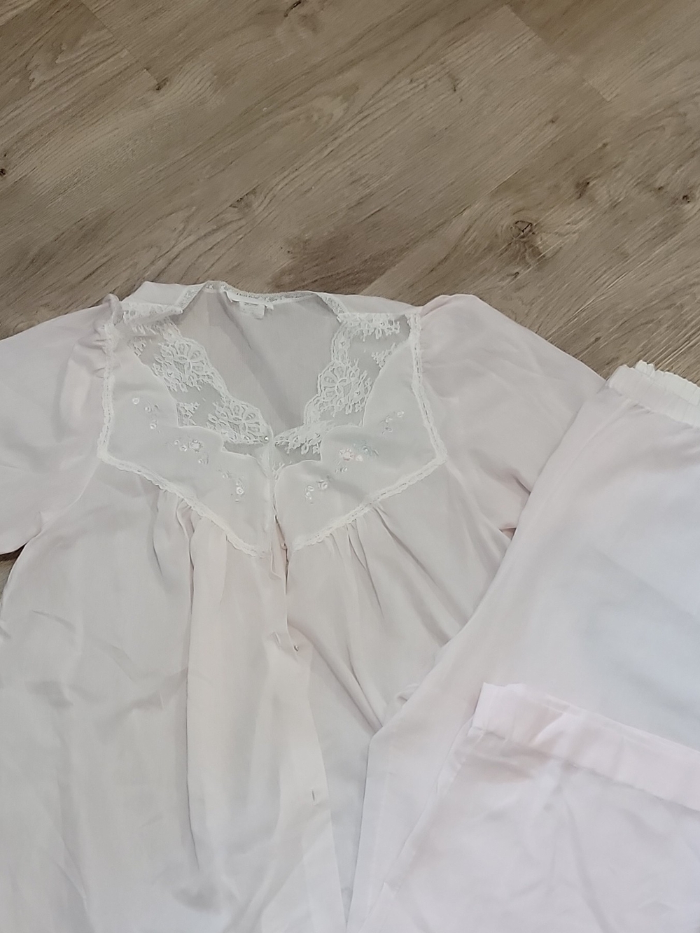 Women's Lace-Trim Sleep Set in Light Pink